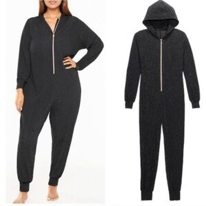 Savage X Fenty by Rihanna Sleep & Shine Hooded Onesie Black Caviar Size L Sexy